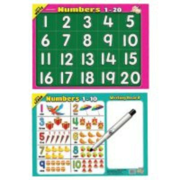 Writing Board Lets Write Numbers 1-20 & 1-10 – 375Mm X 265Mm X 3Mm  |   Educational Books Arts & Craft Educational Books