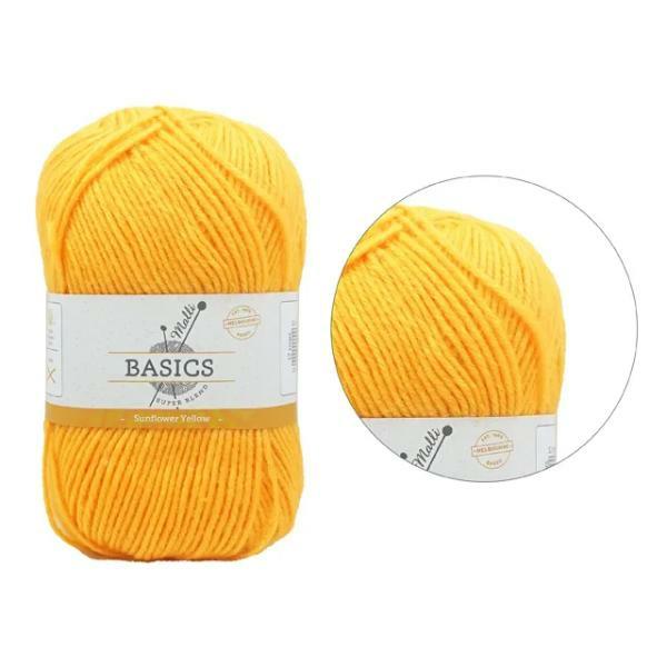 Sunflower Yellow Super Blend Basic Yarn – 100G  |   Wool & Yarn Arts & Craft Wool & Yarn