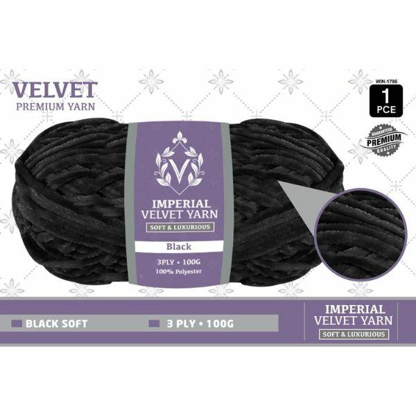 1 Pack Black Velvet Yarn – 100G  |   Wool & Yarn Arts & Craft Wool & Yarn