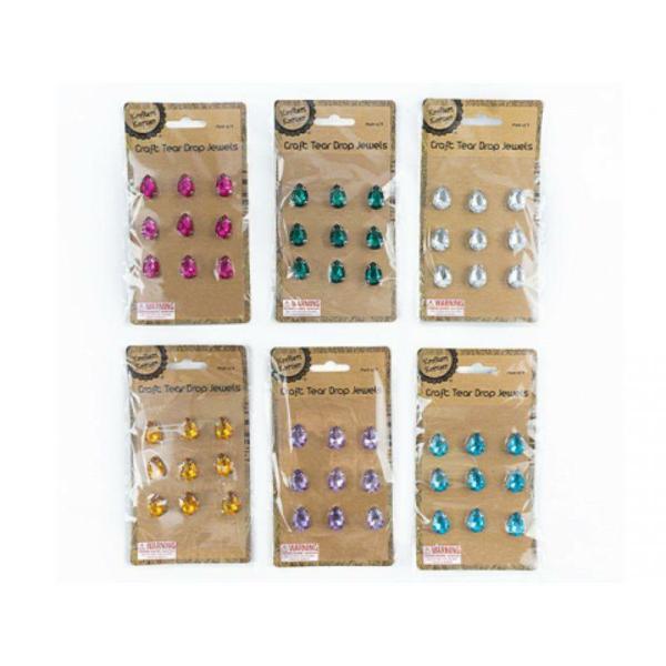 9 Pack Craft Tear Drop Jewels – 1.8Cm X 1.3Cm  |   Stickers & Decorations Arts & Craft Stickers & Decorations