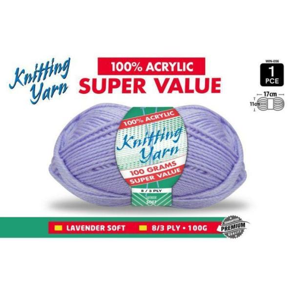 Lacender Knitting Yarn 8 Ply – 100G  |   Wool & Yarn Arts & Craft Purple