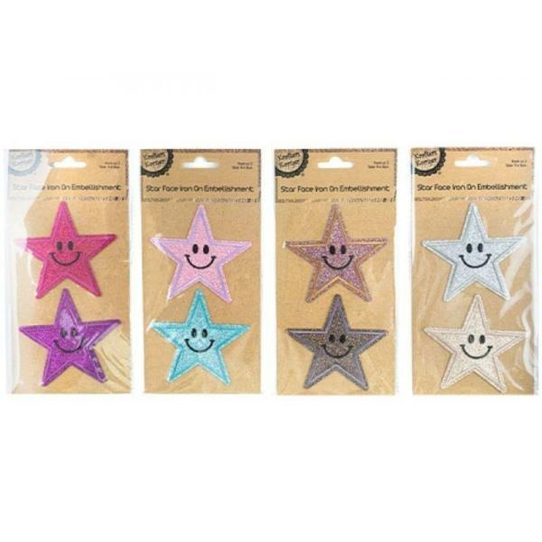 Star Face Iron On Embellishment – 9Cm  |   Diy Craft Arts & Craft Diy Craft