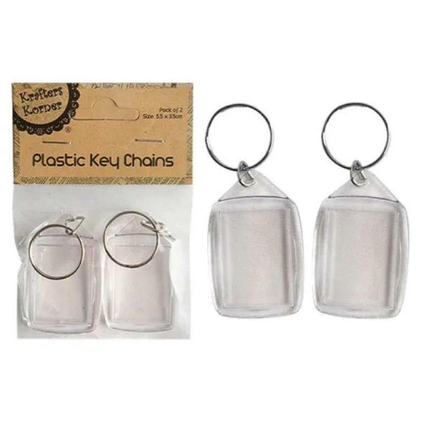 2 Pack Plastic Rectangle Key Chains – 5.5Cm X 3.5Cm  |   Diy Craft Arts & Craft Diy Craft