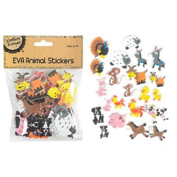 48 Eva Animals Stickers  |   Stickers & Decorations Arts & Craft Stickers & Decorations