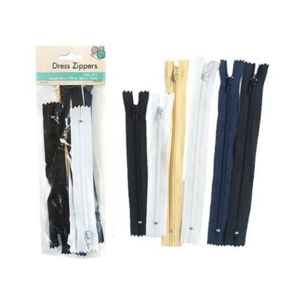 6 Dress Zippers – 4X20Cm & 2X15Cm  |   Diy Craft Arts & Craft Diy Craft