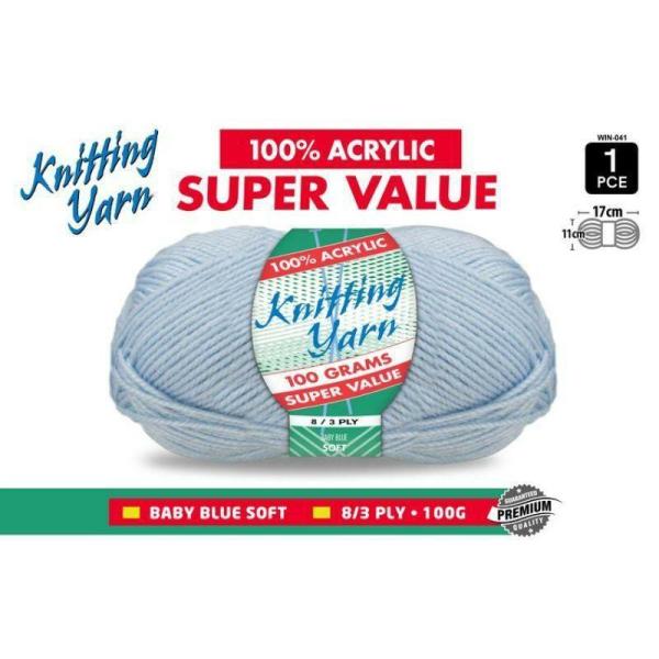 Blue Knitting Yarn 8 Ply – 100G  |   Wool & Yarn Arts & Craft Blue