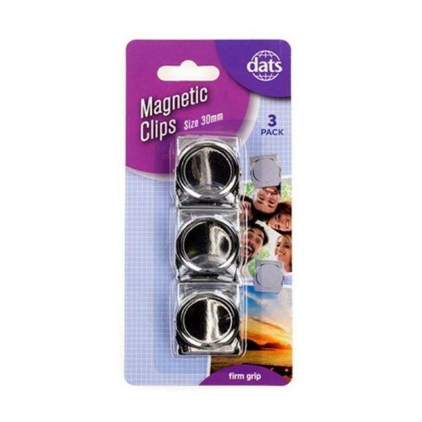 3 Pack Silver Magnetic Clips – 3Cm  |   Stationery Arts & Craft Silver