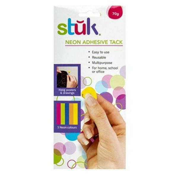 Adhesive Tack Neon Colours 70G  |   Stationery Arts & Craft Assorted