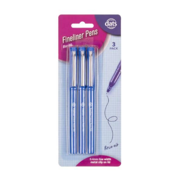 Blue Ink Metal Clip Fineliner Pens  |   Stationery Arts & Craft Stationery