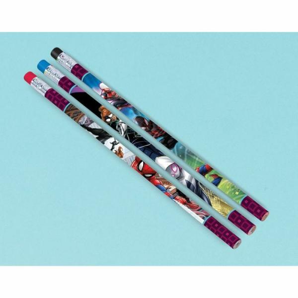 12 Pack Spiderman Webbed Wonder Pencils & Eraser End  |   Stationery Arts & Craft Stationery