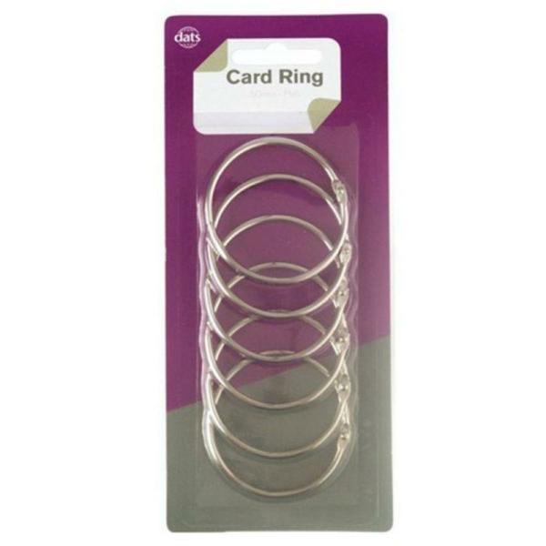 Card Ring Silver 50Mm 6Pk  |   Stationery Arts & Craft Silver