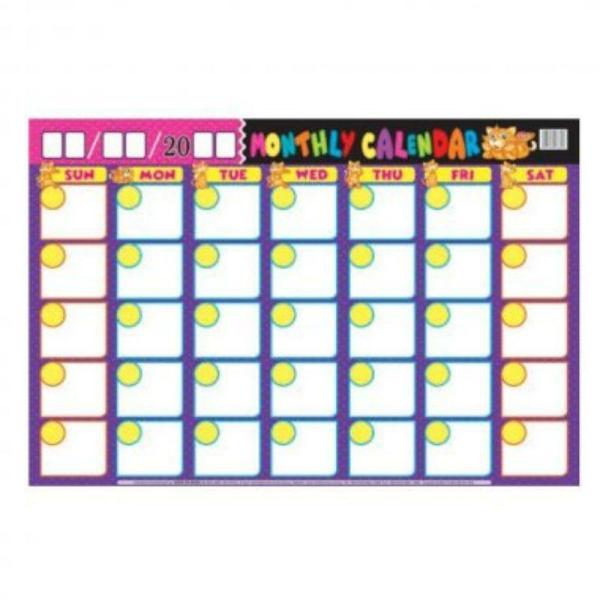 Educational Chart Monthly Calendar – 760Mm X 505Mm  |   Educational Books Arts & Craft Educational Books