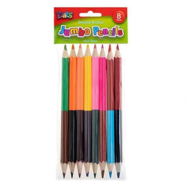 Pencil Colour Jumbo Double Ended 8Pk  |   Stationery Arts & Craft Stationery